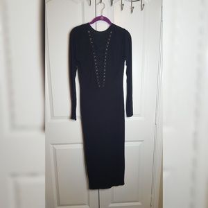Black drawstring dress